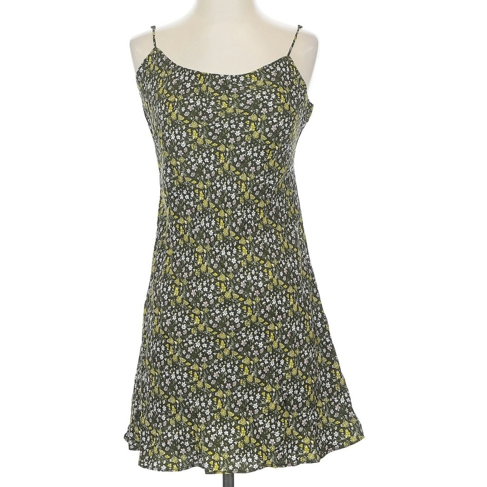 J.Crew Cupro Blend Slip Dress Floral Mini Yellow Black NWT 4 Lightweight Summer - Picture 2 of 7